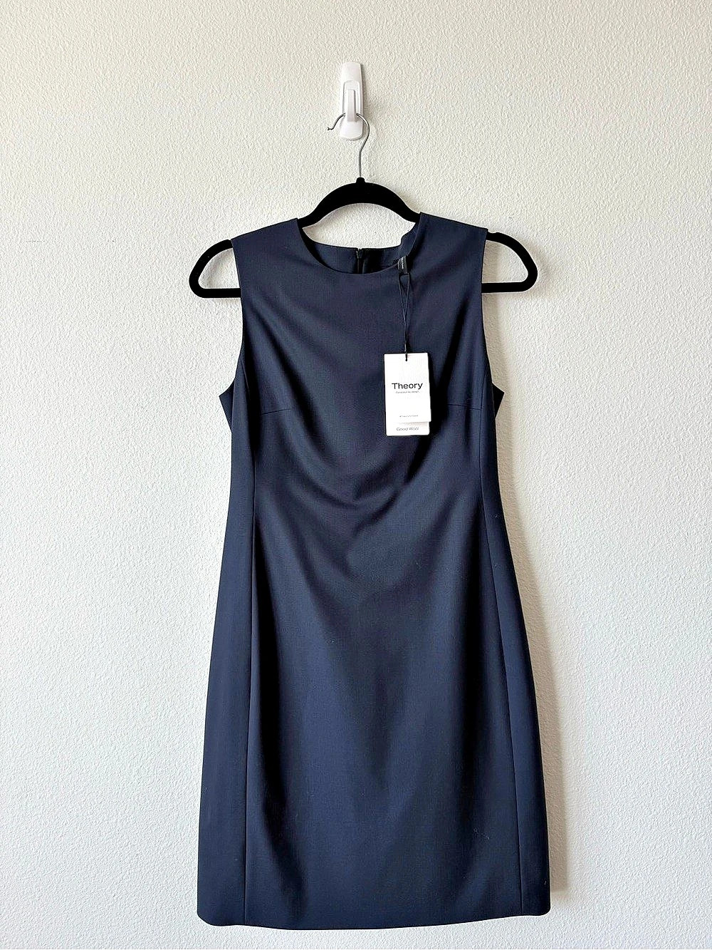 NWT Theory Sleeveless Fitted Dress in Good Wool Blue Size 4 - Picture 5 of 7